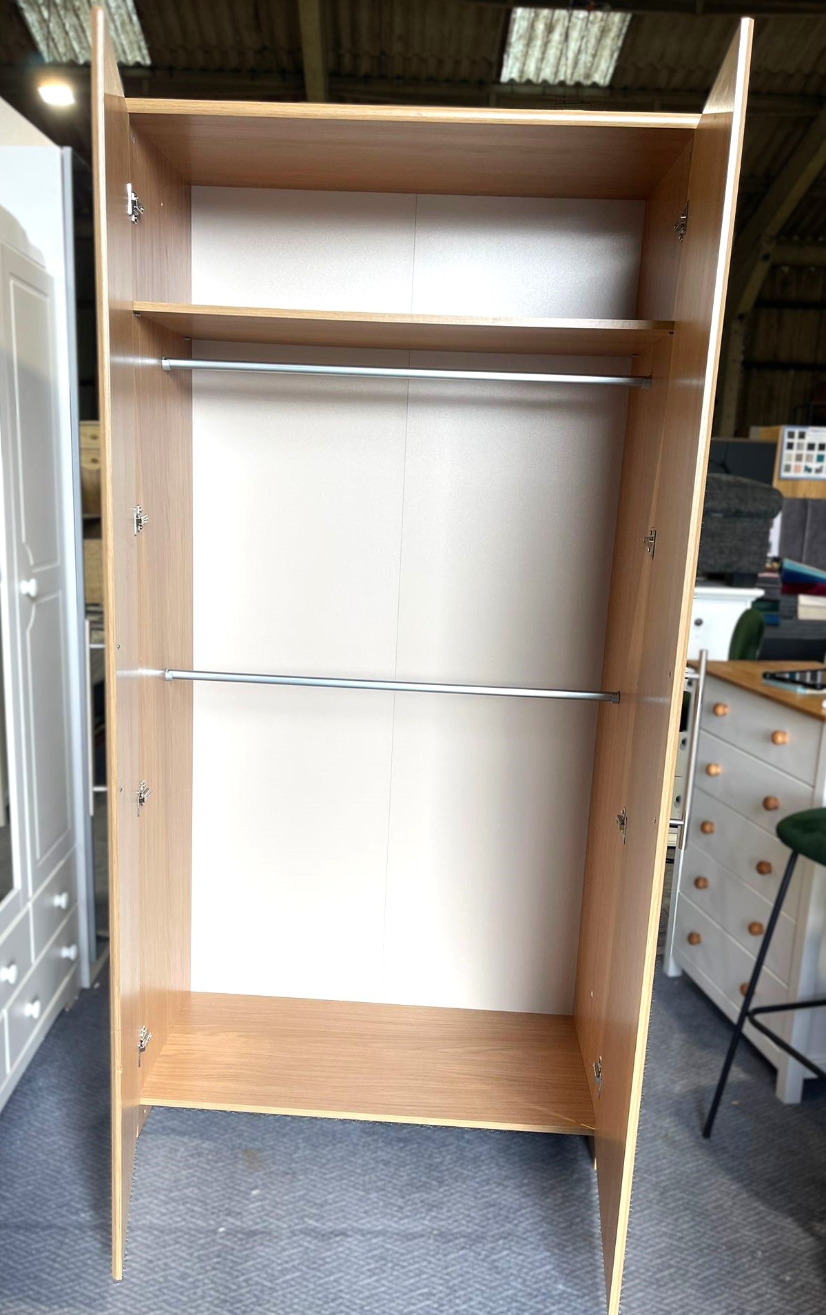 Assembled Normandy 2 Door Wardrobe - Oak Effect